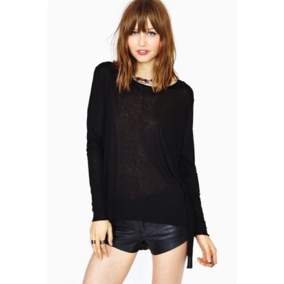 Cheap Monday Long Sleeve Side Slit Tee - Picture 3 of 7